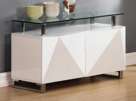 Rowley White High Gloss Sideboard 2 Door