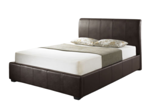 STANDARD BED LEATHER DOUBLE BROWN.