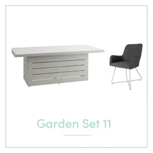 SANTORINI 6 SEAT OUTDOOR DINING SET. SET 11