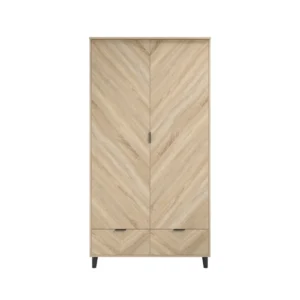 STOCKHOLM WARDROBE SONOMA OAK CHEVRON DOUBLE/SINGLE